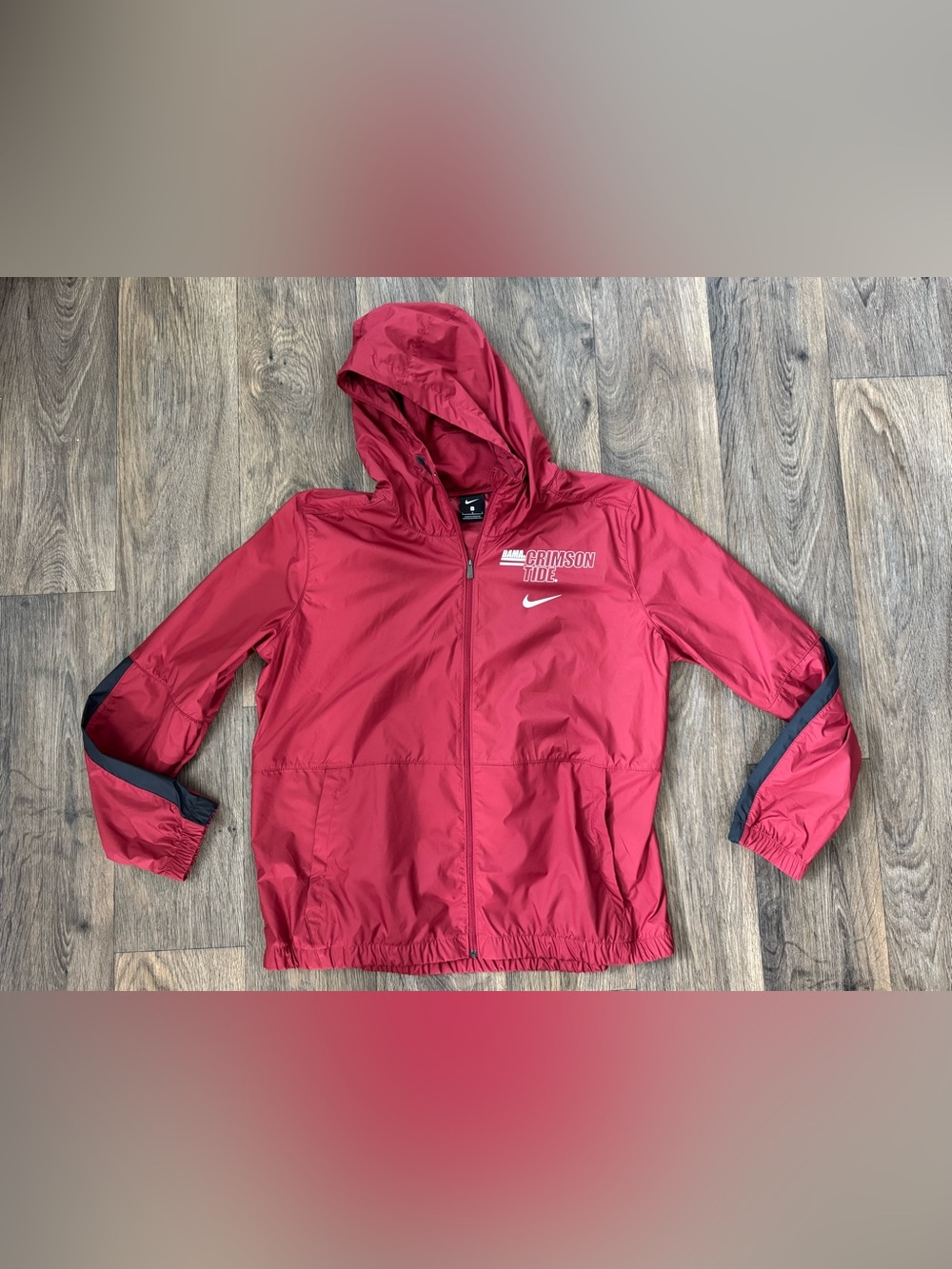 Women's Nike Alabama Crimson Tide Water Repellent Anorak Parka Full Zip Jacket L